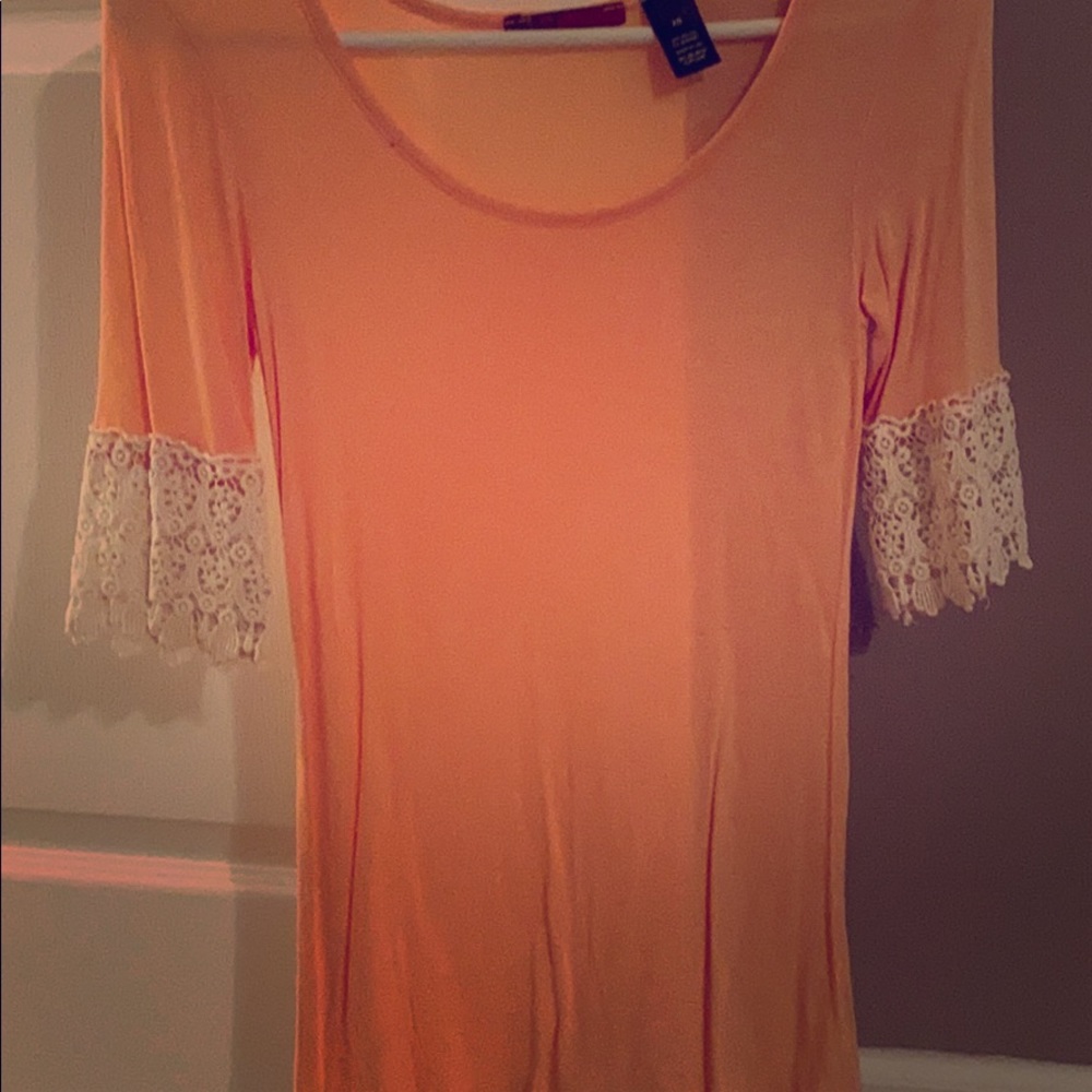 Beautiful Buckle Coral Colored Top